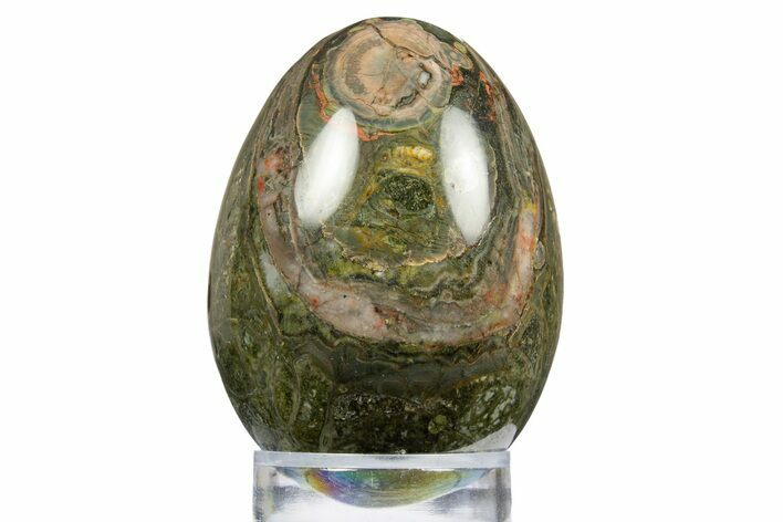 Polished Green and Pink Rhyolite Egg - Australia #312710